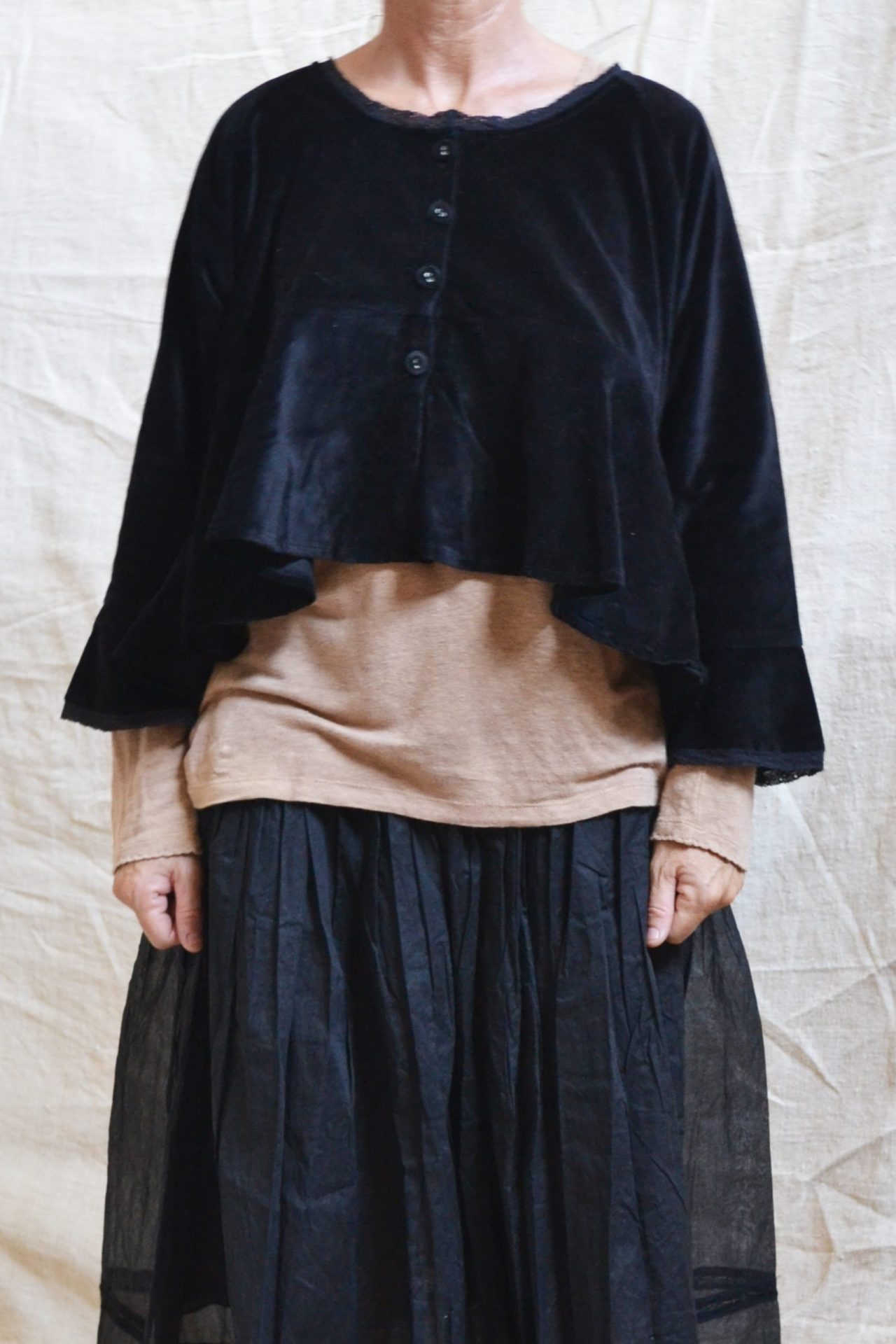 Veste Merisier velours ras noir