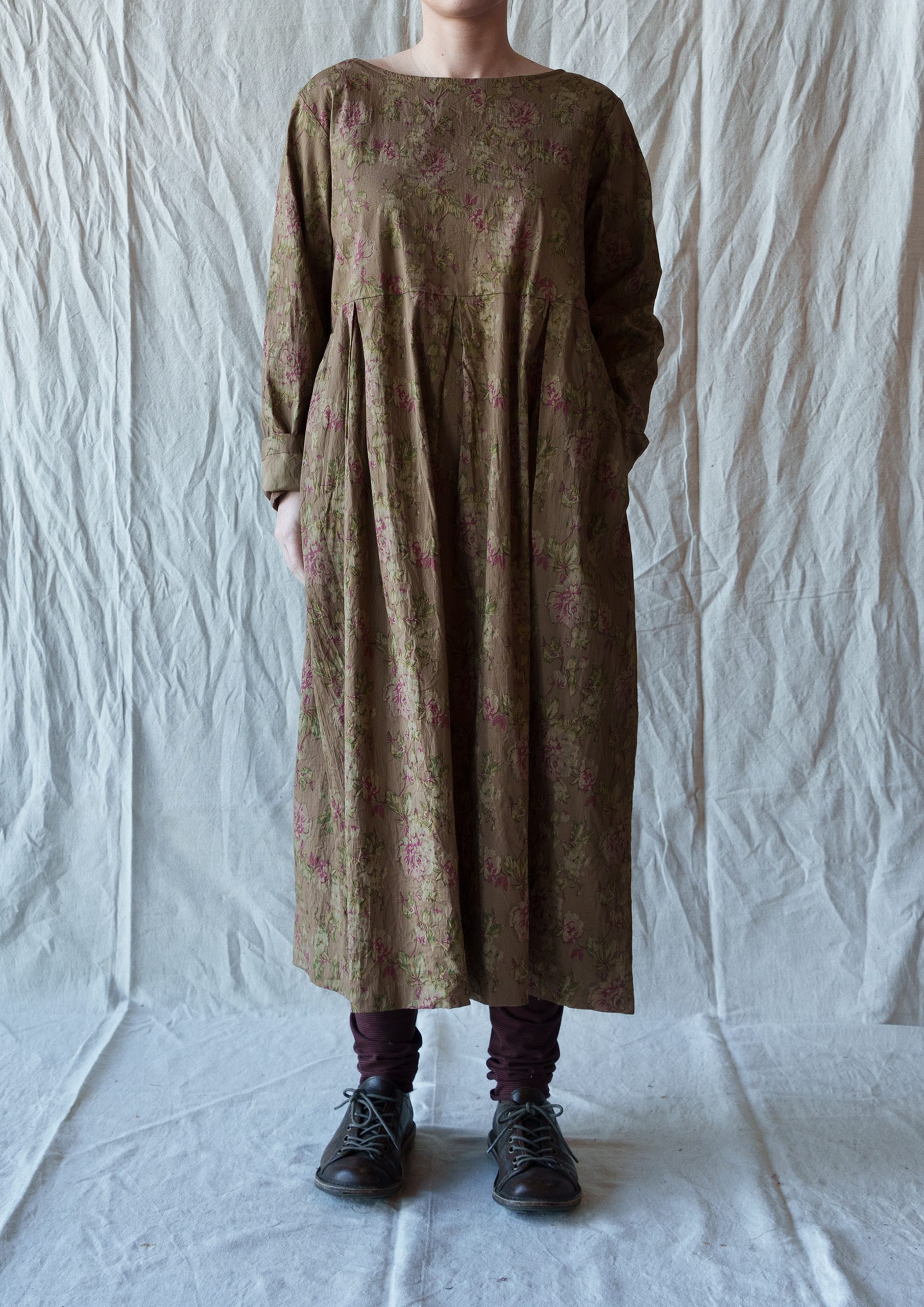 EVAN – POPELINE FLEURS COGNAC