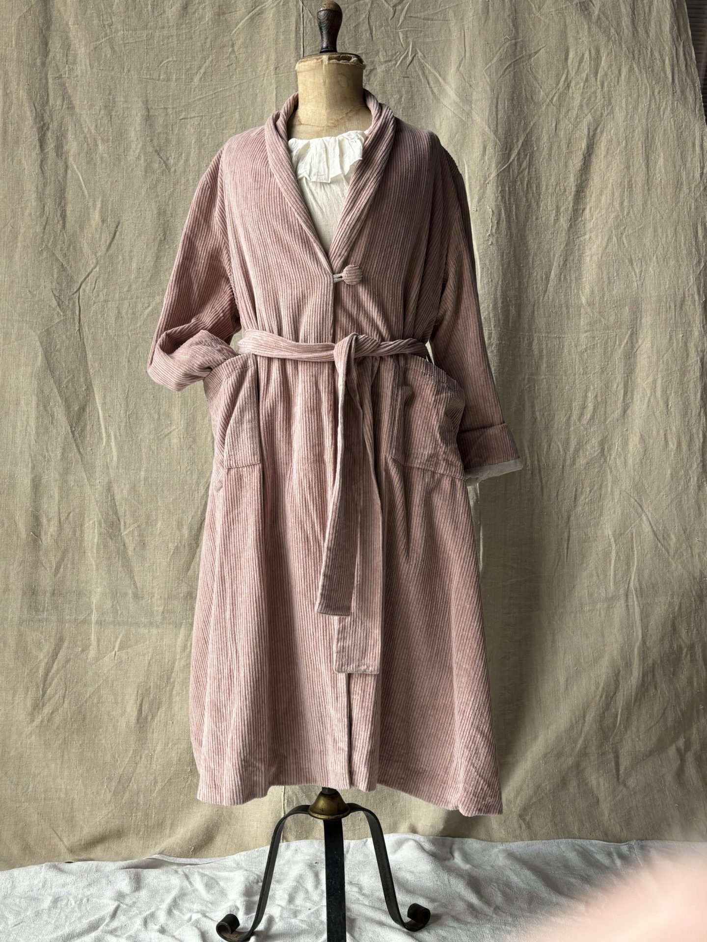 Manteau Lari – gros velours – rose