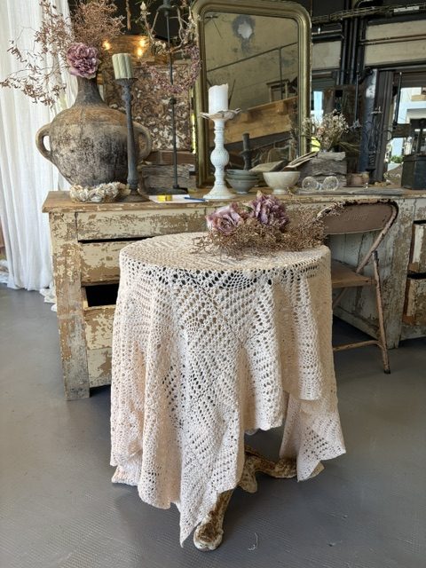 NAPPE CROCHET – 130X140 – BEIGE ROSE
