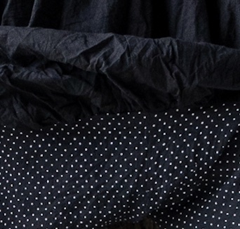 coton noir / pois blancs