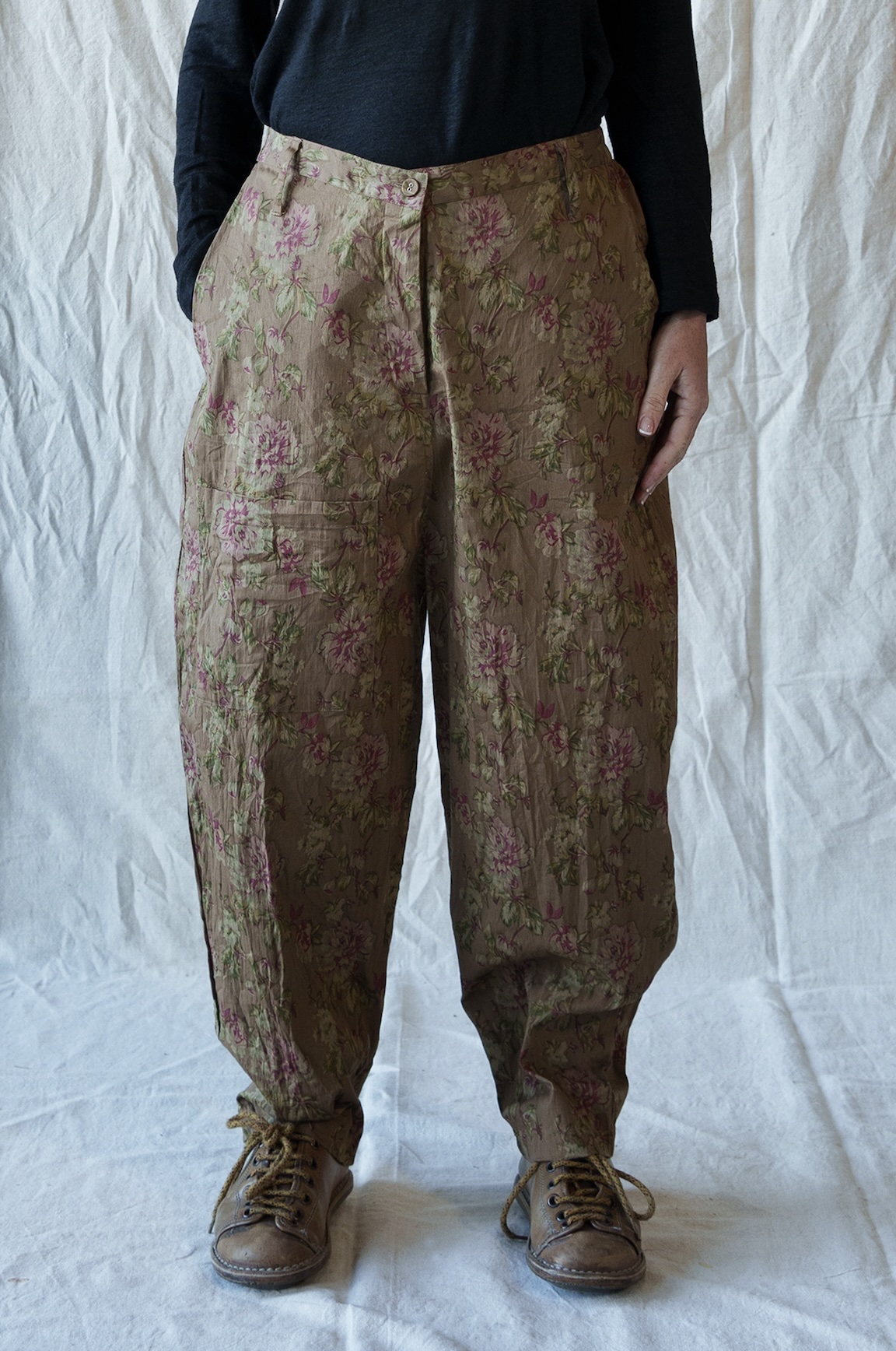 GASTON -POPELINE – fleurs cognac